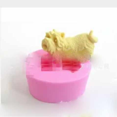 Kutya szilikon öntő forma, 3D-s pulikutya csokoládé, fondant, gyertya forma