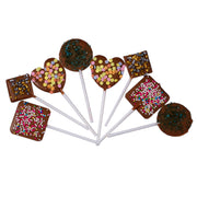 Milk Chocolate Lollypops with Sprinkles 9 pcs